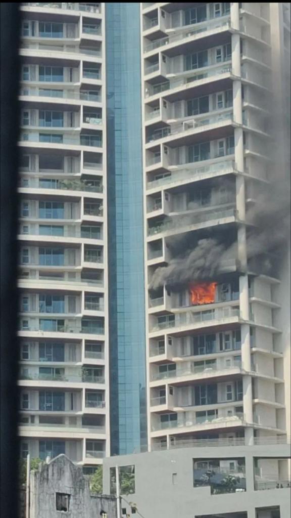Fire in a Mumbai high-rise pic for representation