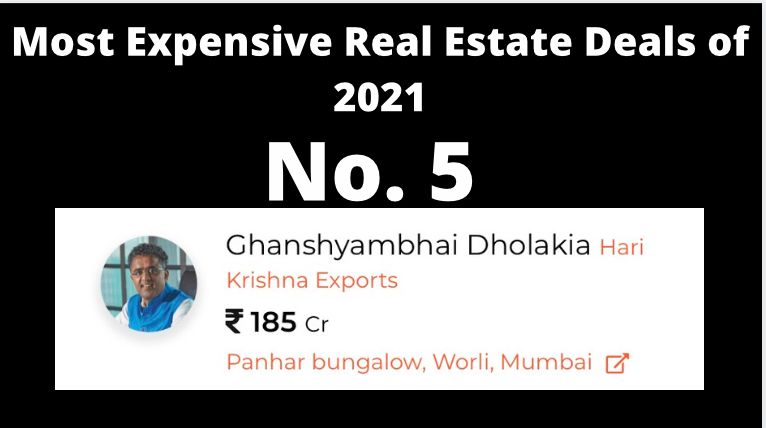 Panhar bungalow in Worli was sold to a Surat-based diamond firm headed by Ghanshyambhai Dhanjibhai Dholakia for Rs 185 crore