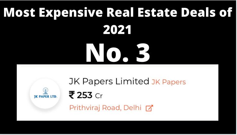  JK Paper Ltd, bought a 3,731-square yard bungalow on Prithviraj Road in Lutyens, Delhi