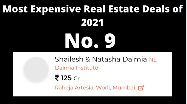 Shailesh Dalmia and his wife Natasha bought four sea-view luxury apartments in under-construction high rise in Artesia building, Worli for Rs 125 crore.