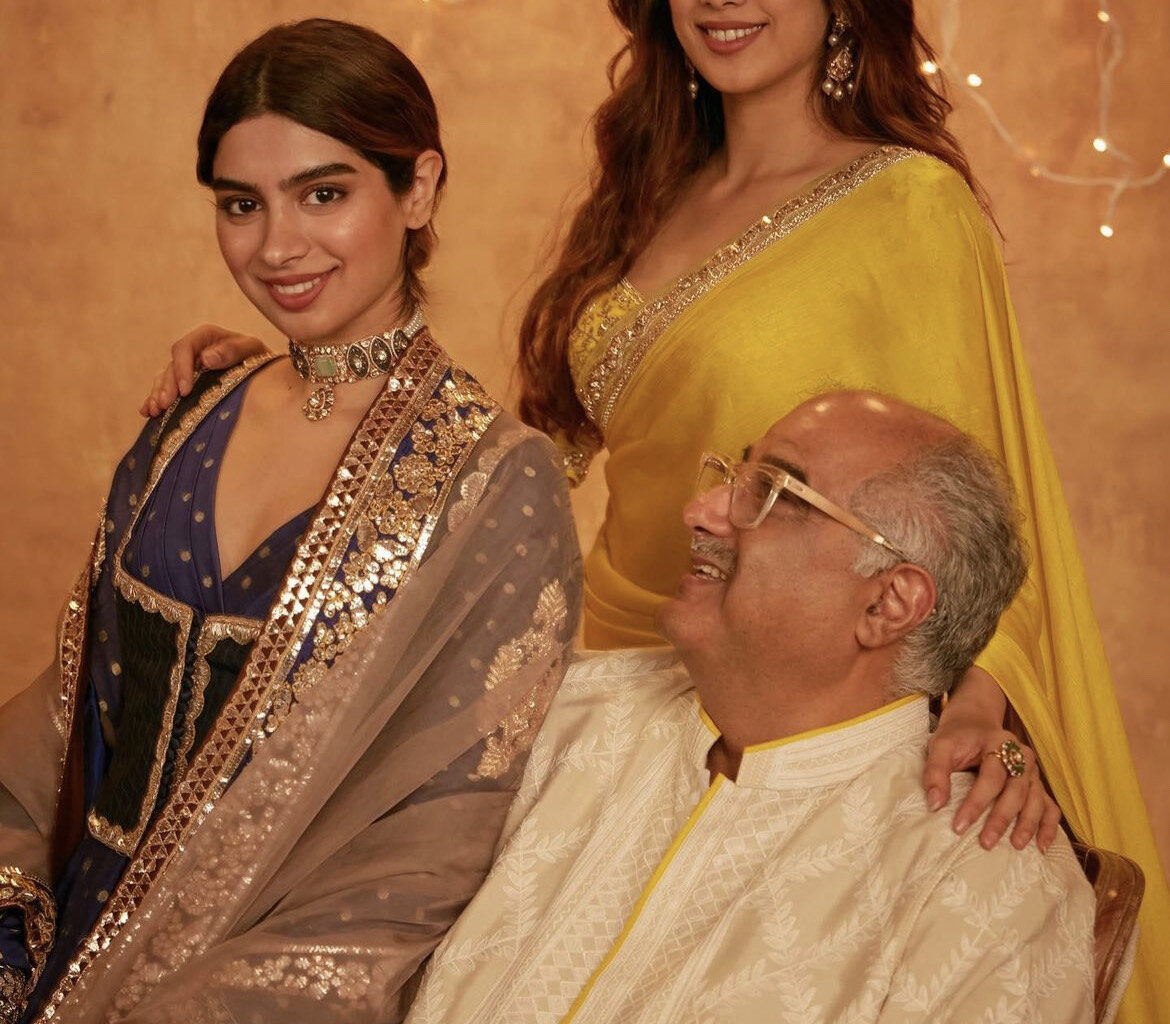 Janhvi Kapoor, along with Boney Kapoor and sister Khusi Kapoor, pic credit instagram