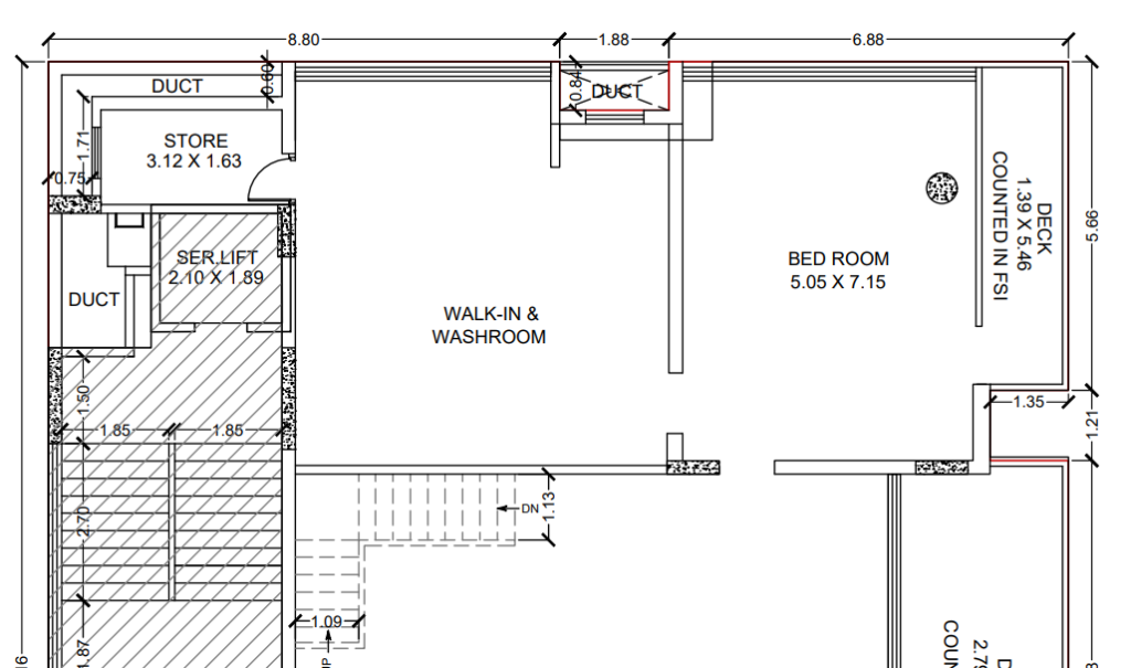 The Eight Floor bedroom with a Walk-in Washroom 