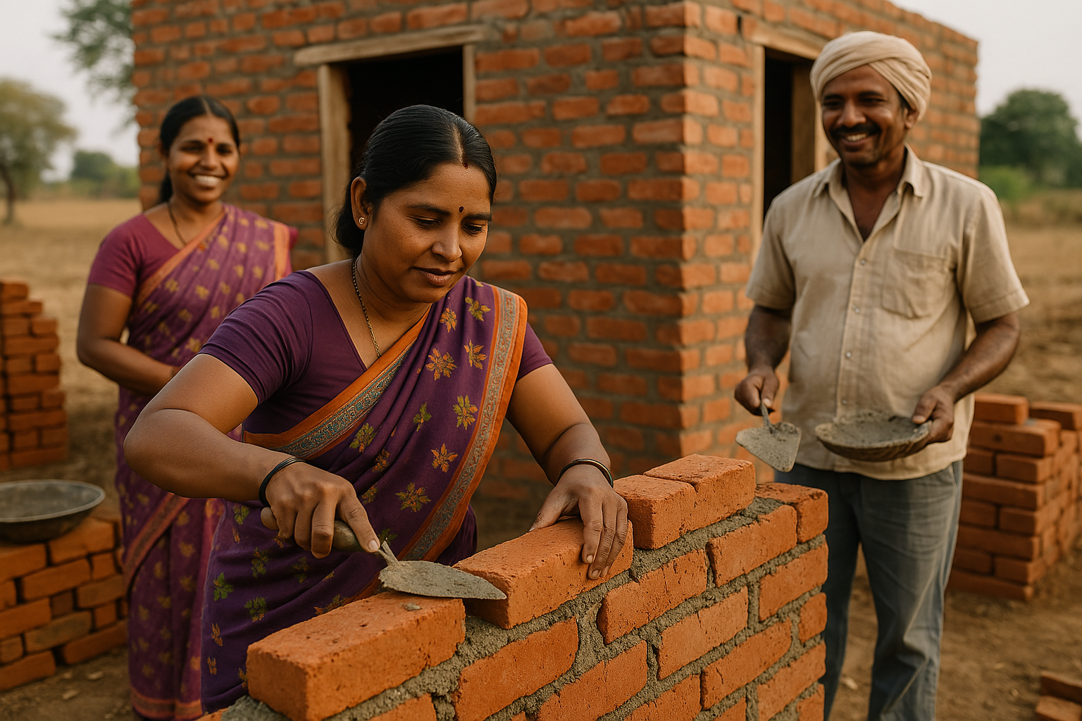 The Sampanna Ghar Abhiyan empowers 1.5 lakh rural families in Nashik to build their own homes with hands-on construction training, blending housing access with skill development and community resilience.