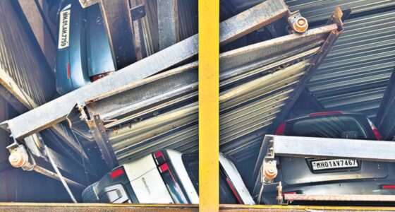 A puzzle parking system collapsed at Tridhaatu Aaroha in Matunga, crushing five cars but sparing lives. The building, occupied since 2024 without an Occupancy Certificate, has now spotlighted BMC’s lapses, the developer’s negligence, and the contractor’s role in a near-disastrous incident.