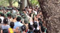 Hundreds protest at Sanjay Gandhi National Park against encroachment evictions; Forest Department claims many are repeat encroachers who misused rehabilitation, while tribals assert ancestral rights under Forest Rights Act.