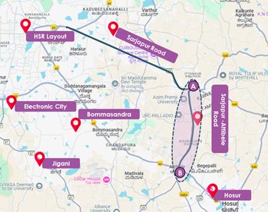 Sarjapur–Attibele Road is emerging as one of Bengaluru’s fastest-growing real estate corridors, with residential prices rising 71% between 2022 and 2025, outperforming the city’s overall housing market growth of 63%, according to ANAROCK Research.