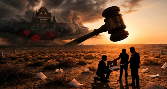In a landmark ruling, Bombay HC has termed the 2020 auction of NSEL-attached land a “scam within a scam”. A 35-acre Haryana plot valued at ₹60 crore was sold for just ₹10 crore amid rigged valuation, fake publicity and collusion. Court orders fresh transparent auction and returns buyer’s money.