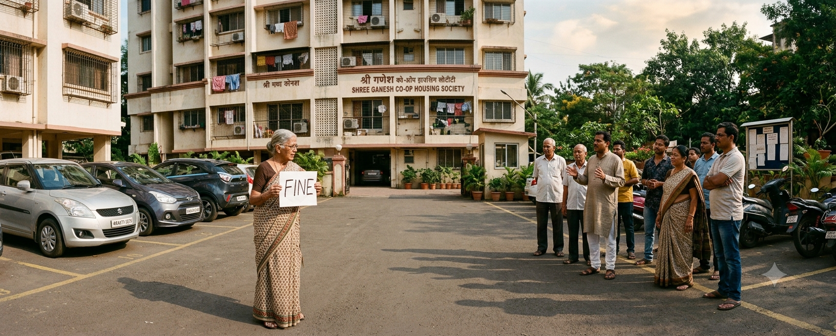 Appellate Court dismisses society’s appeal, holds daily ₹200 parking fines illegal as Model Bye-law 165(a) caps penalties at ₹5,000 per year.