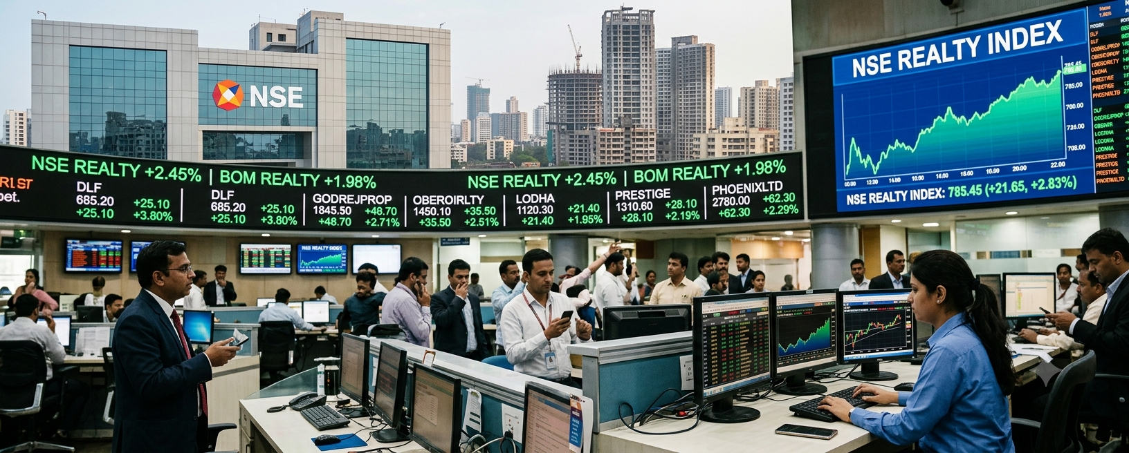 Realty stocks hold at 880 on August 21 as oil extends a six-day rally and the Hormuz joint statement stays unpublished. The week ends in a holding pattern.