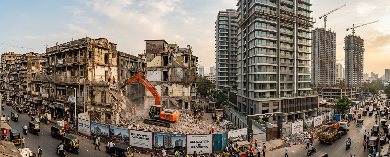 Kamathipura redevelopment moves to execution as MHADA signs C&DA agreement, covering 34 acres and 734 buildings in South Mumbai.